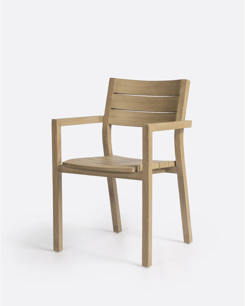 GENESIS outdoor chair in teak wood 55 x 57 x 85 cm in weathered finish