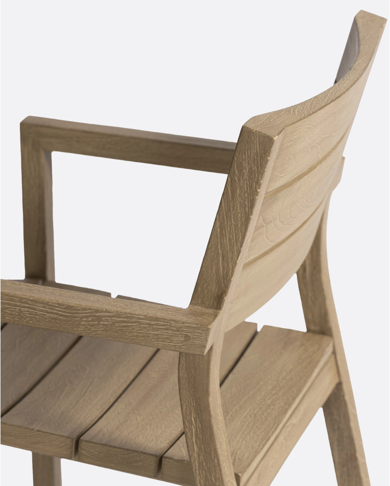 GENESIS outdoor chair in teak wood 55 x 57 x 85 cm in weathered finish