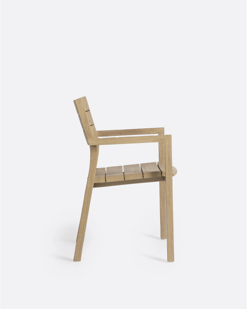 GENESIS outdoor chair in teak wood 55 x 57 x 85 cm in weathered finish