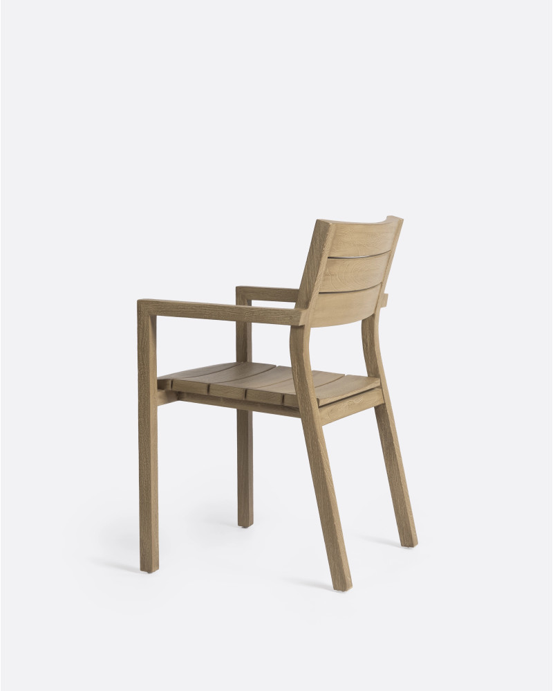 GENESIS outdoor chair in teak wood 55 x 57 x 85 cm in weathered finish