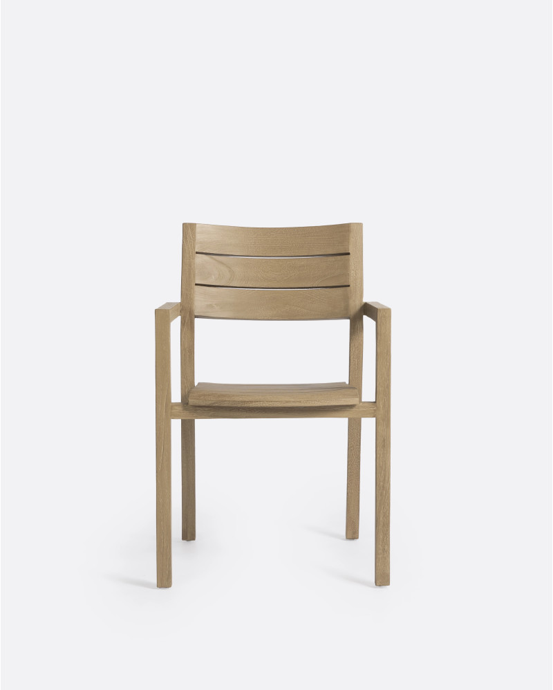 GENESIS outdoor chair in teak wood 55 x 57 x 85 cm in weathered finish