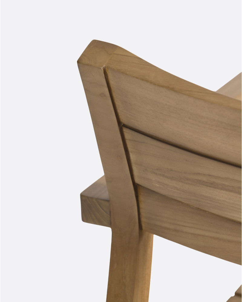 GENESIS outdoor lounge chair in teak wood 62 x 73 x 72 cm in natural colour (stackable)