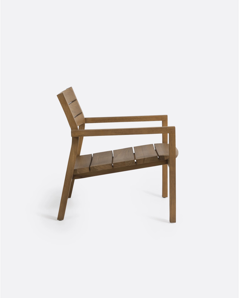 GENESIS outdoor lounge chair in teak wood 62 x 73 x 72 cm in natural colour (stackable)