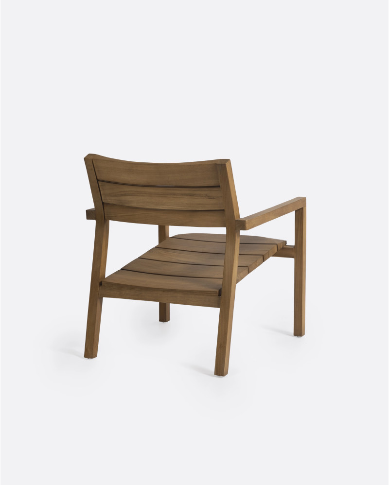 Silla lounge de exterior GENESIS de madera de teca 62 x 73 x 72 cm en color natural (apilable)