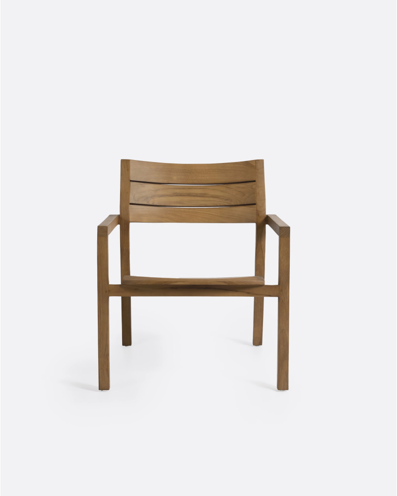 Fauteuil d'extérieur GENESIS en bois de teck 62 x 73 x 72 cm en couleur naturelle (empilable)