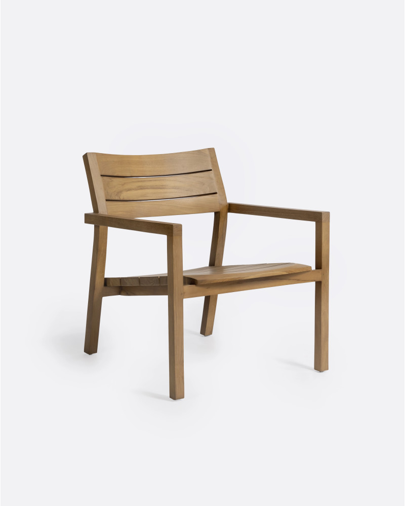 Silla lounge de exterior GENESIS de madera de teca 62 x 73 x 72 cm en color natural (apilable)