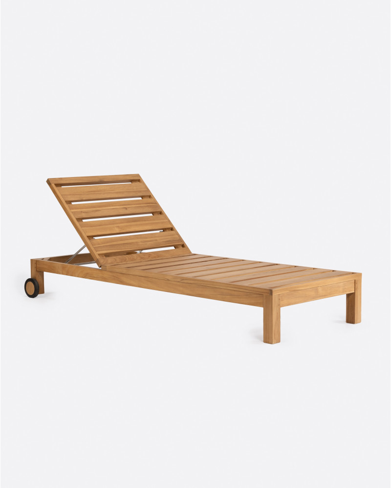 GENESIS outdoor sunbed in teak wood 79 x 201 x 76 cm in natural colour