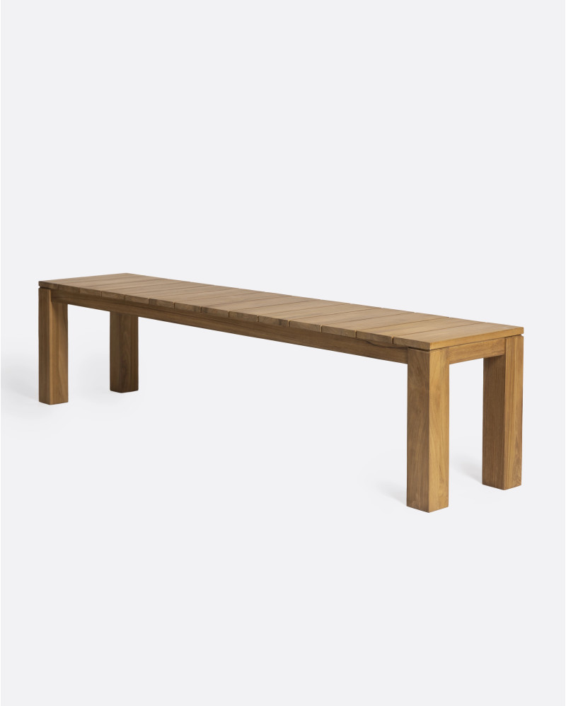 GENESIS outdoor bench in teak wood 190 x 40 x 45 cm in natural colour