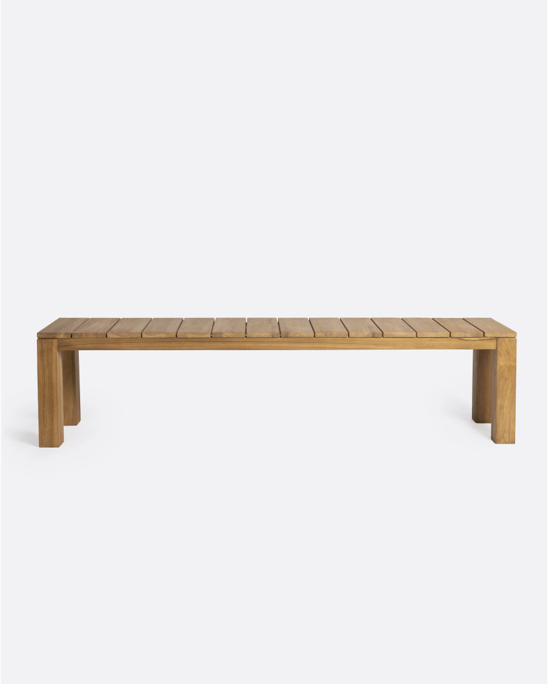 GENESIS outdoor bench in teak wood 190 x 40 x 45 cm in natural colour