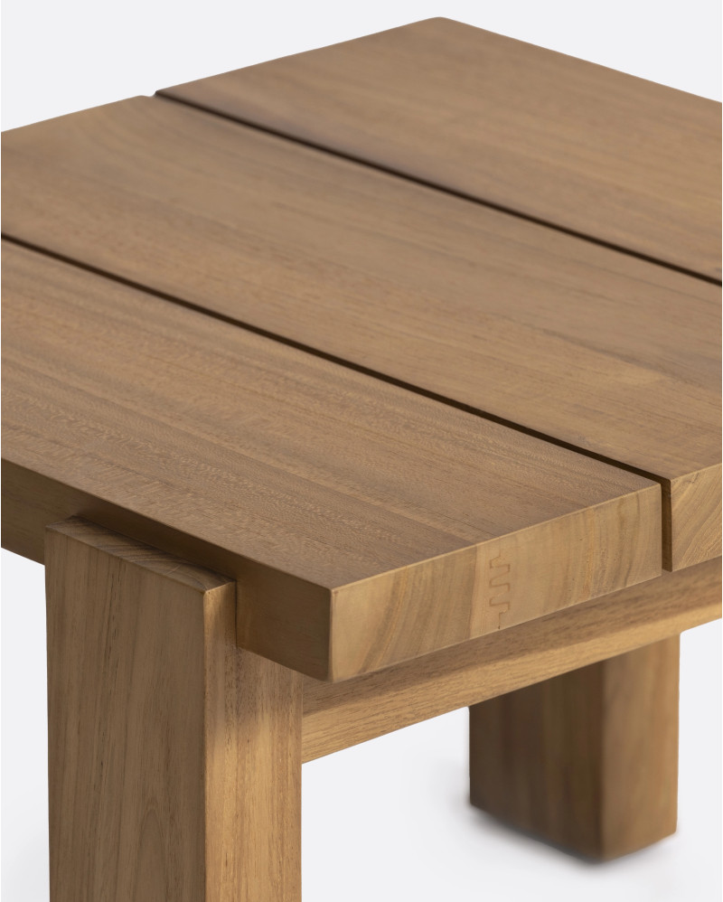 Table d'appoint d'extérieur MEDAN en bois de teck 54 x 54 x 38 cm en couleur naturelle