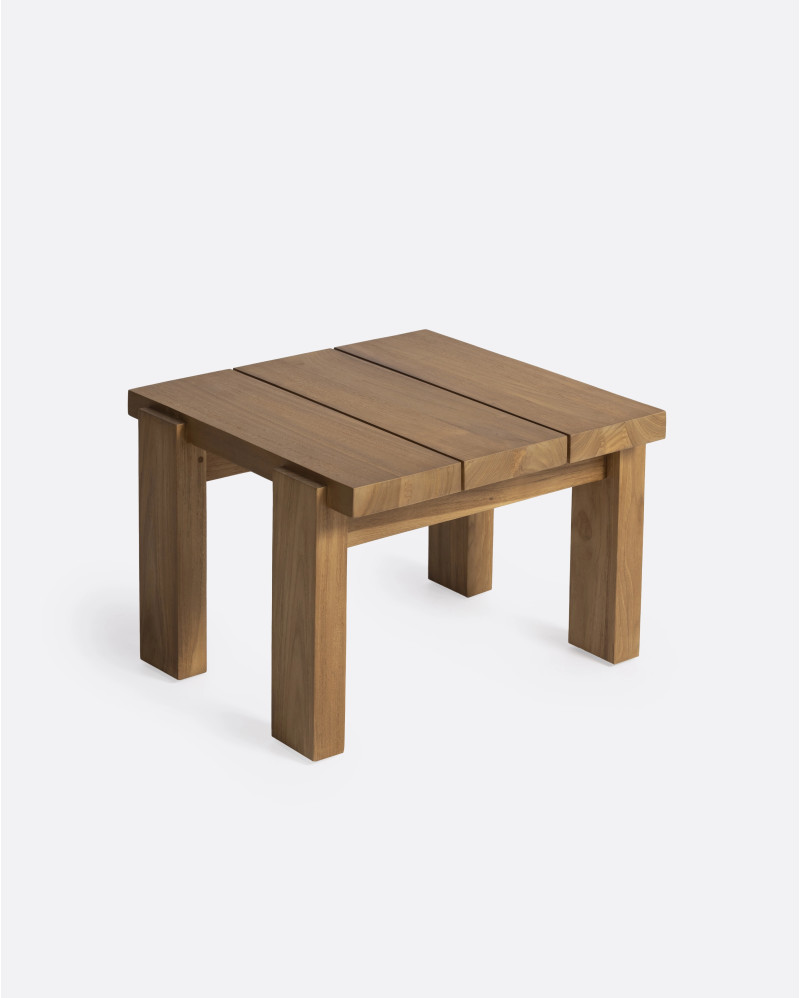 MEDAN outdoor side table in teak wood 54 x 54 x 38 cm in natural colour