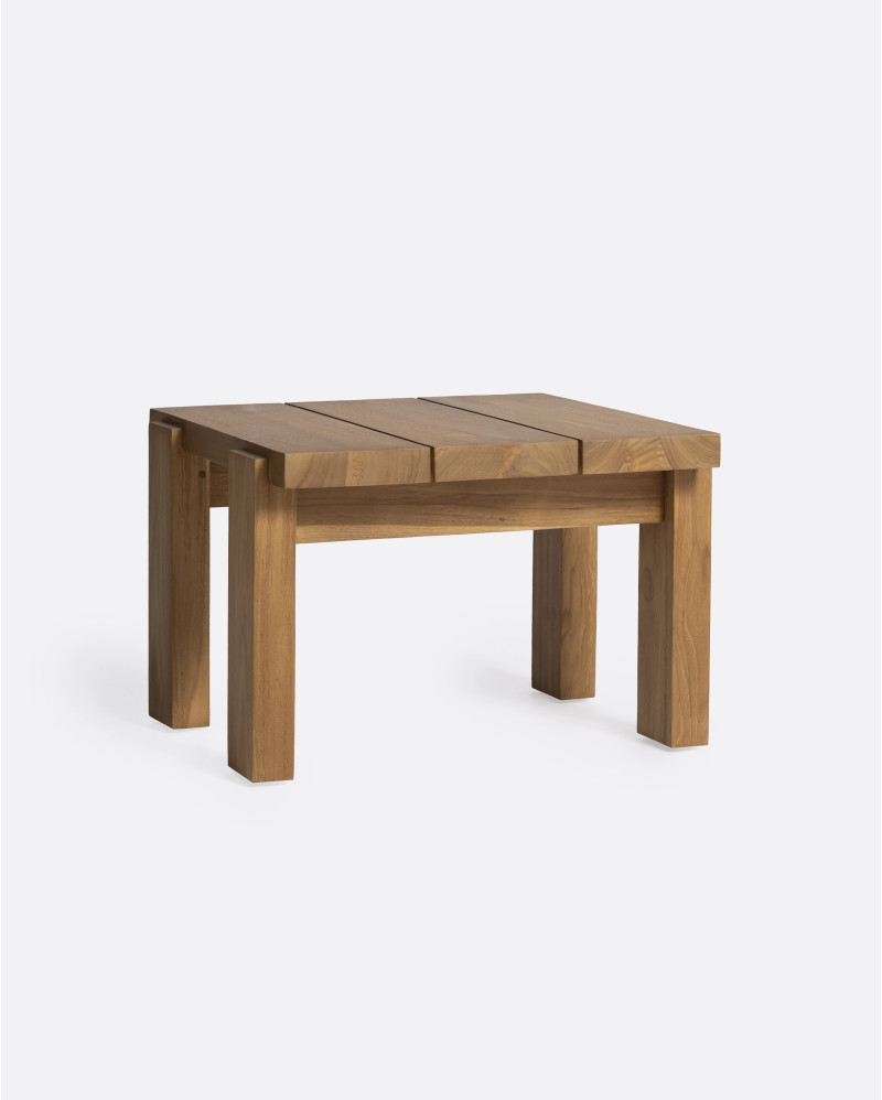 Table d'appoint d'extérieur MEDAN en bois de teck 54 x 54 x 38 cm en couleur naturelle