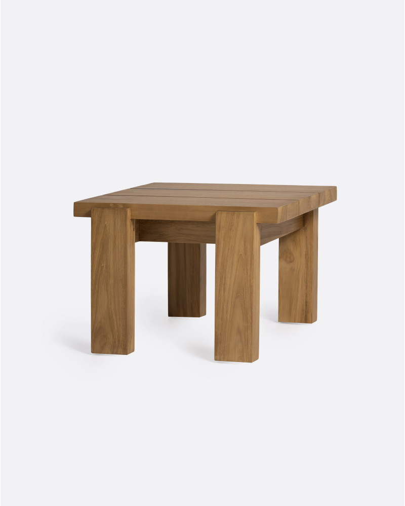 Table d'appoint d'extérieur MEDAN en bois de teck 54 x 54 x 38 cm en couleur naturelle