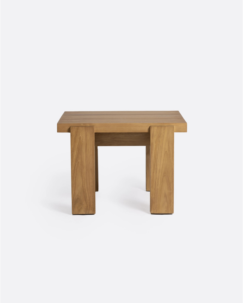 Table d'appoint d'extérieur MEDAN en bois de teck 57 x 54 x 38 cm en couleur naturelle