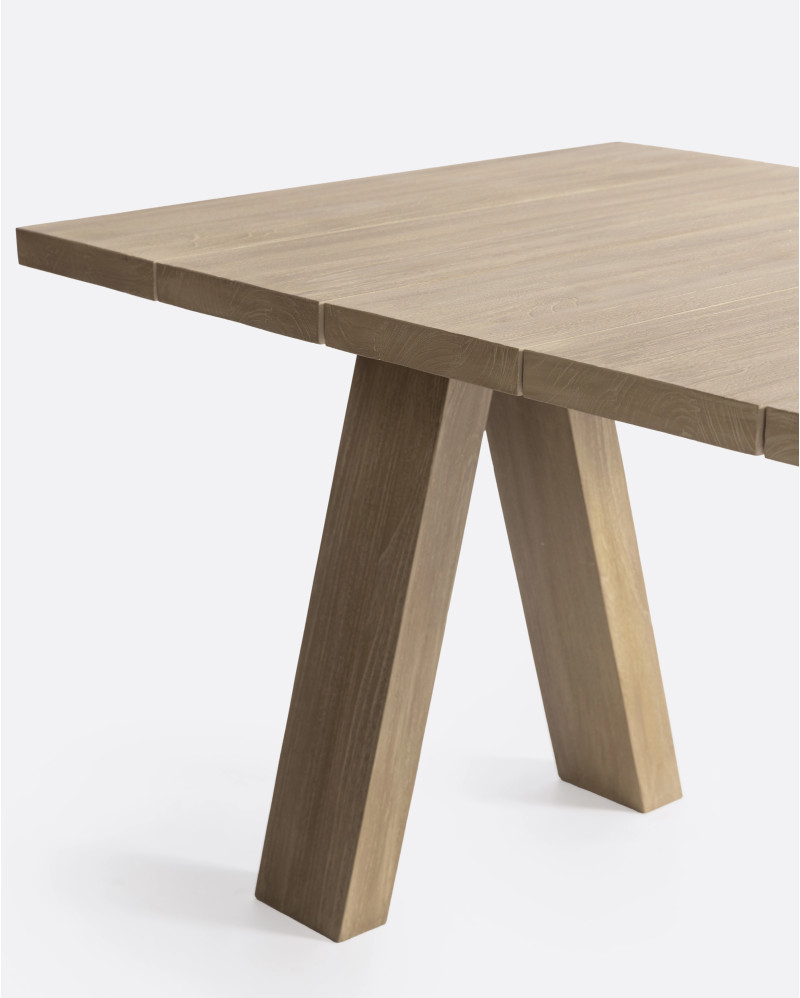 Table d'extérieur BATU en bois de teck 250 x 90 x 76 cm en finition patinée