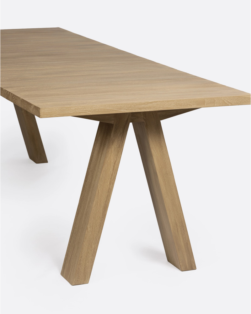 Table d'extérieur BATU en bois de teck 250 x 90 x 76 cm en finition patinée