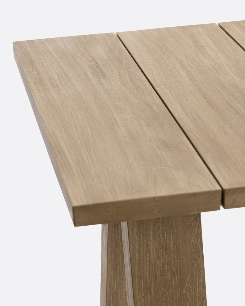 Mesa de comedor de exterior BATU de madera de teca 250 x 90 x 76 cm en acabado envejecido