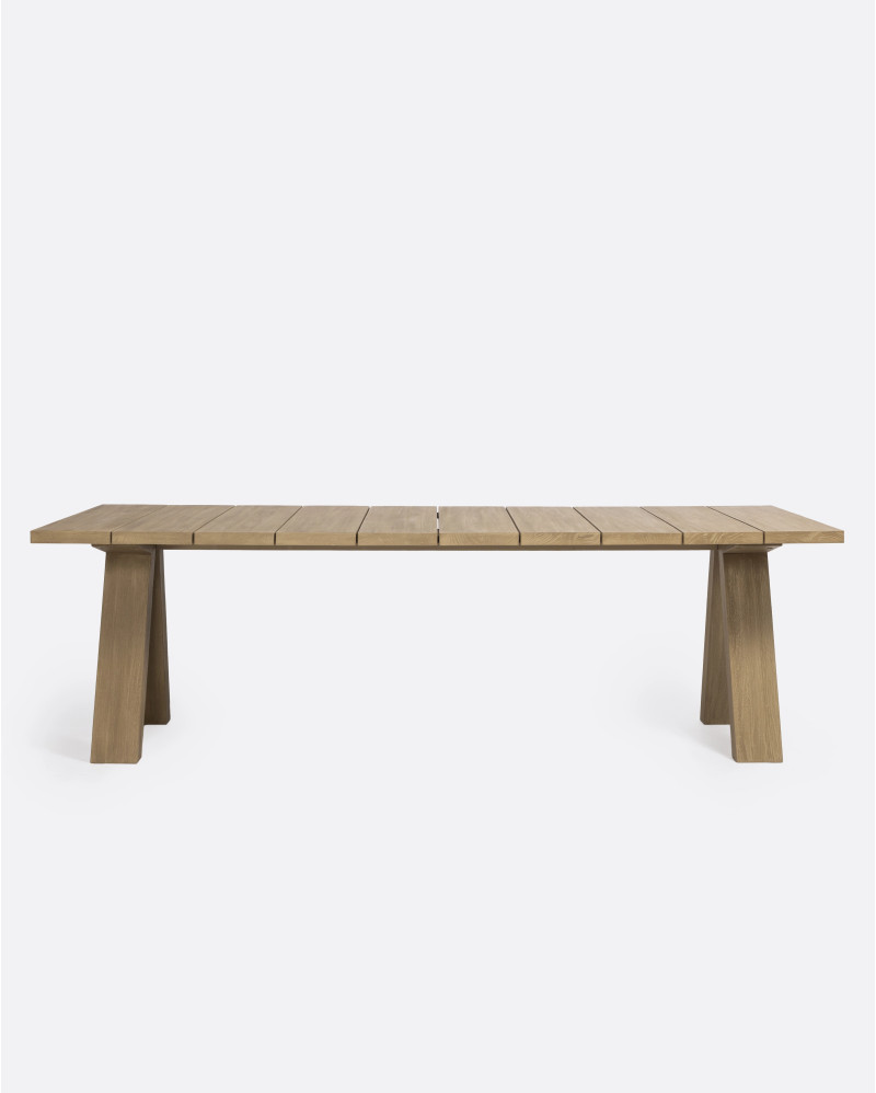 BATU outdoor dining table in teak wood 250 x 90 x 76 cm in weathered finish