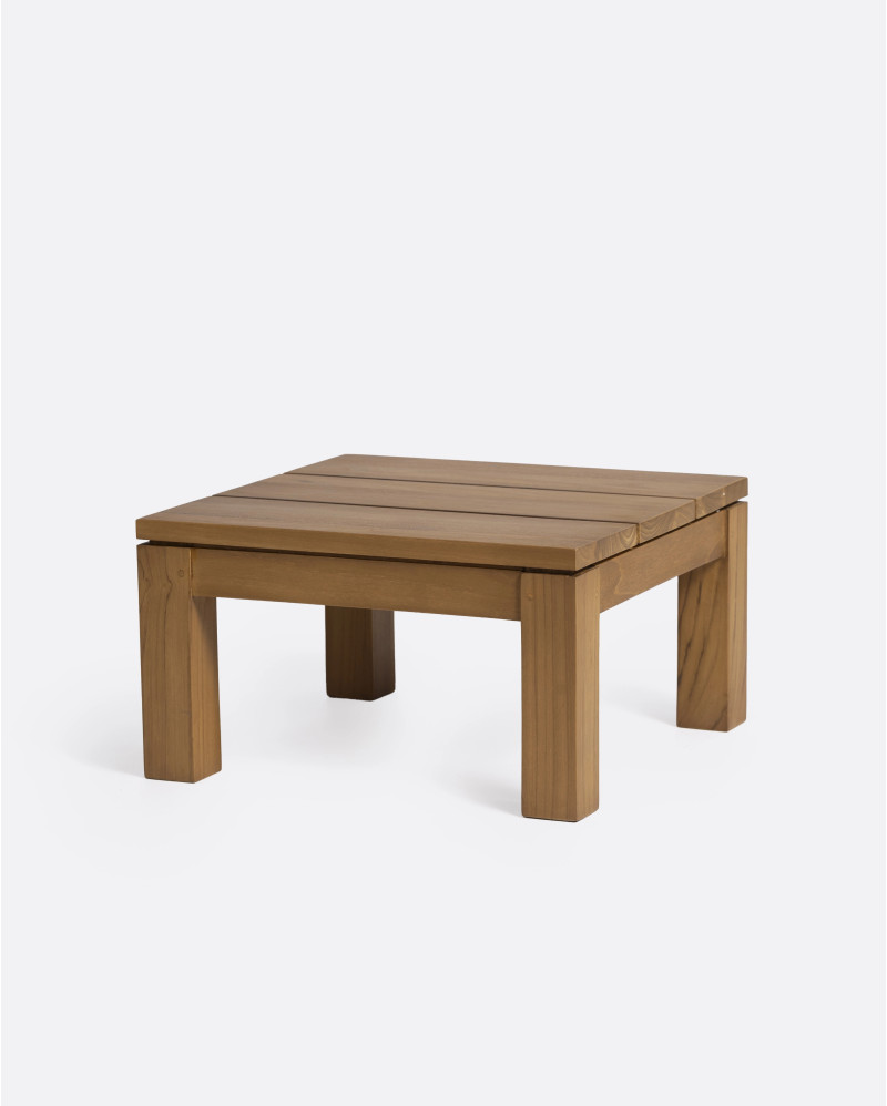 GENESIS outdoor side table in teak wood 45 x 45 x 25 cm in natural colour