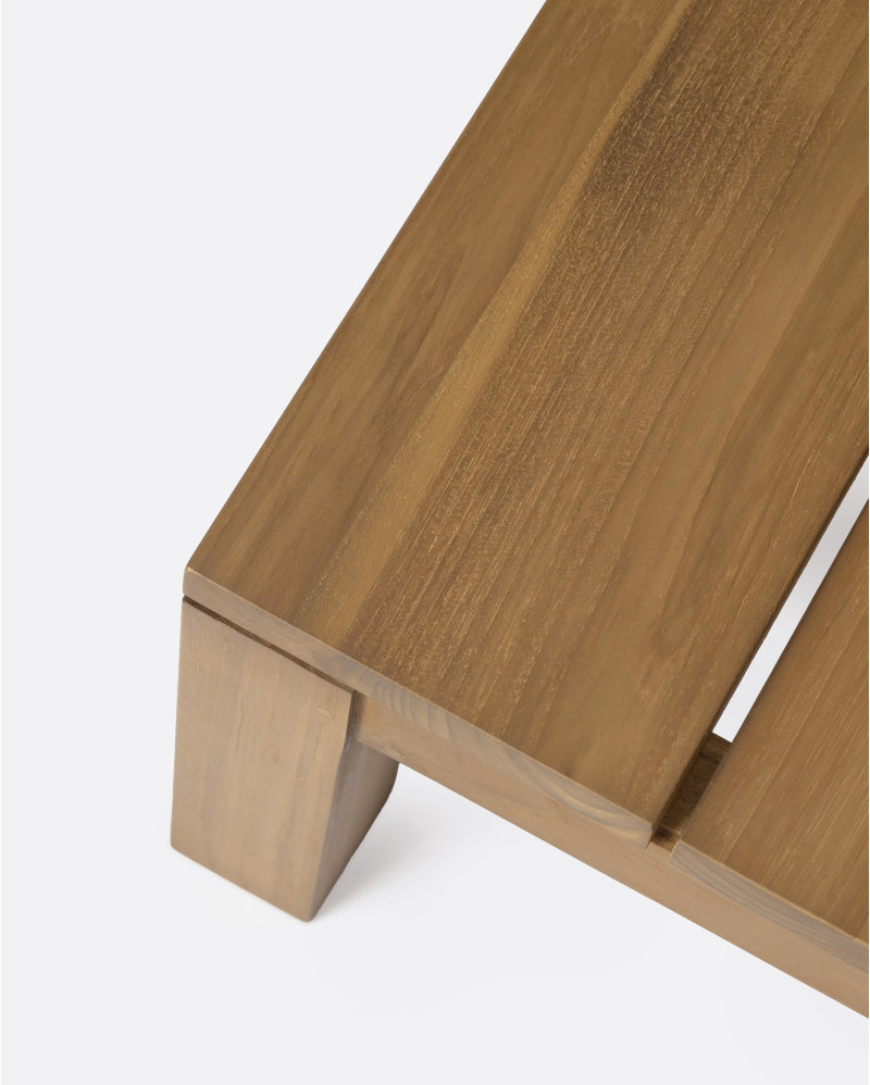 GENESIS outdoor side table in teak wood 45 x 45 x 25 cm in natural colour