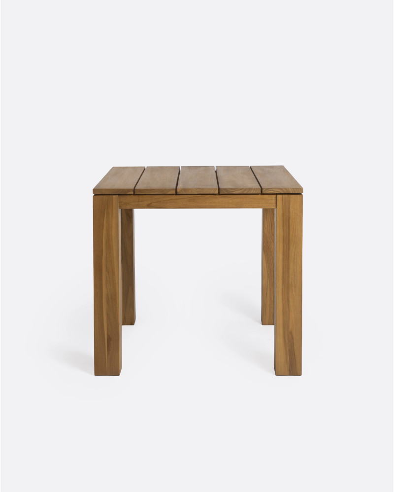 GENESIS outdoor dining table in teak wood 80 x 80 x 75 cm in natural colour