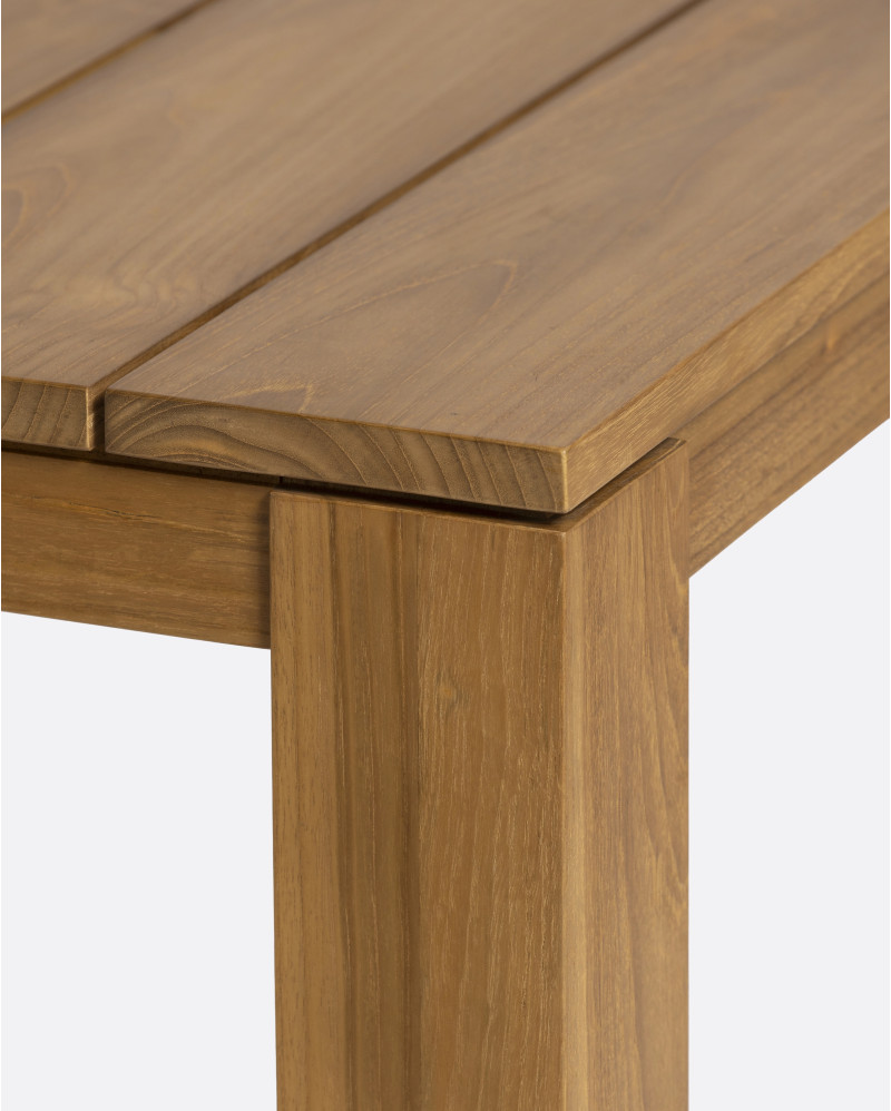 Mesa de comedor de exterior GENESIS de madera de teca 80 x 80 x 75 cm en color natural