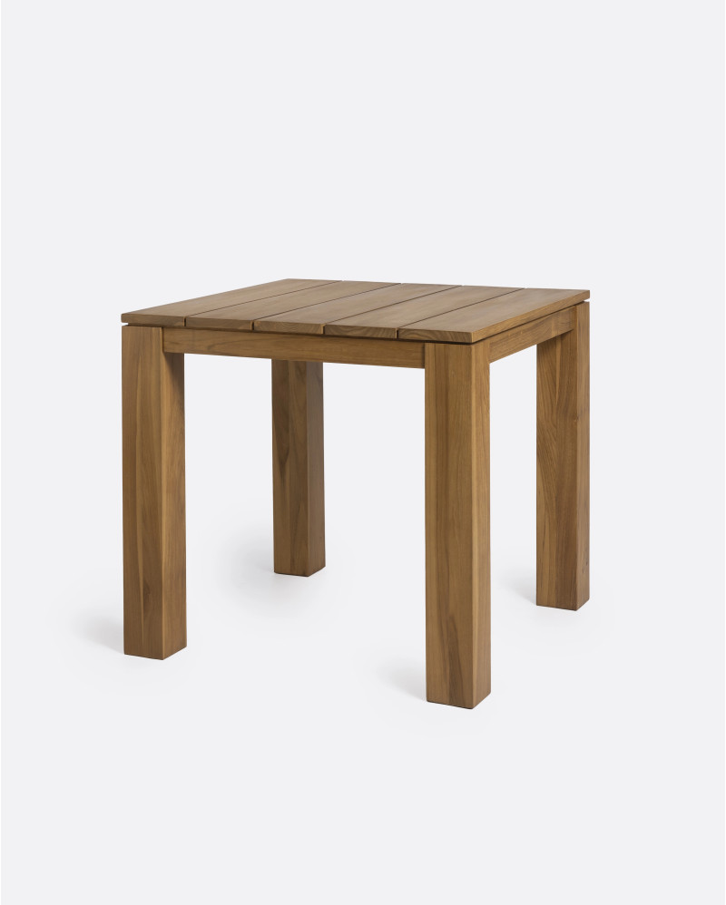 GENESIS outdoor dining table in teak wood 80 x 80 x 75 cm in natural colour