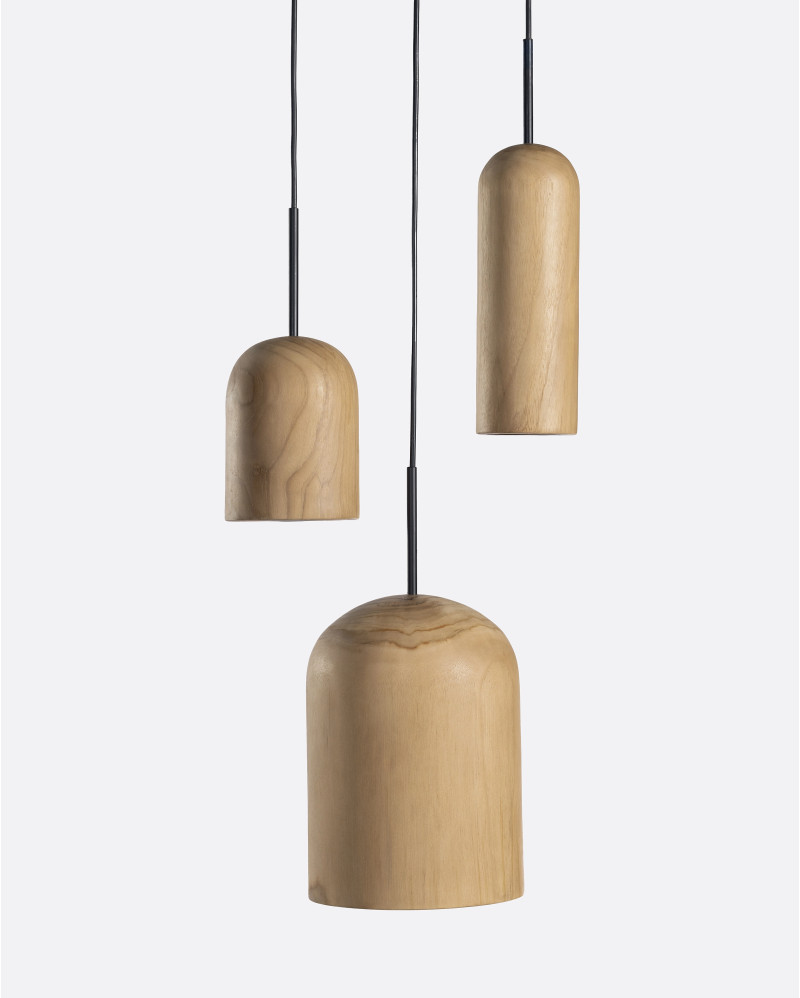 PLAY M ceiling lamp in teak wood Ø 10 x 28 cm height in natural colour