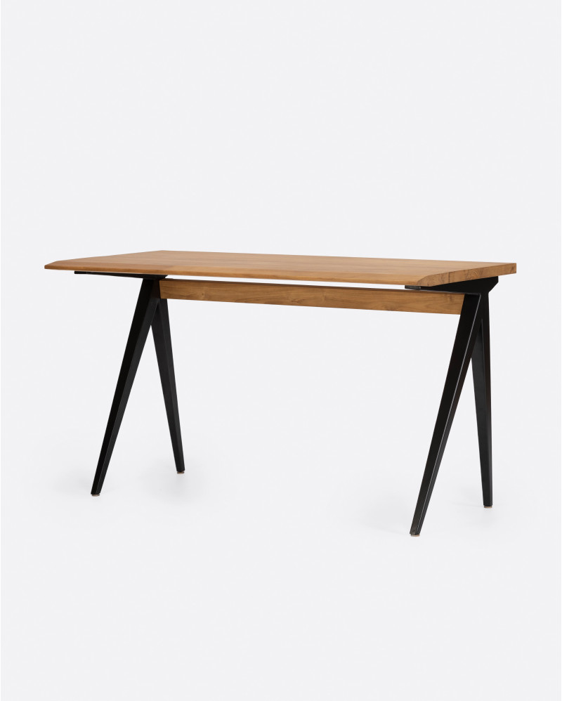 LIKU desk in recycled teak wood and iron 130 x 65 x 74 cm in natural colour