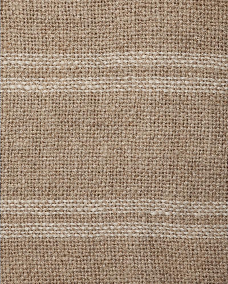 KURUVA bedspread in linen 270 x 270 cm in natural colour with white stripes