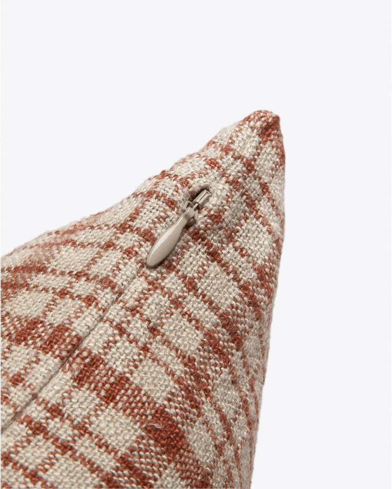 GADELA cushion cover in linen 50 x 50 cm in natural colour with brown and white stripes