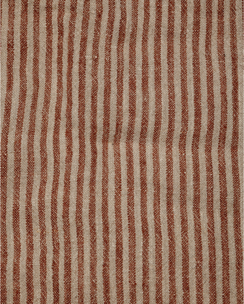 NOHAR bed runner in linen 220 x 100 cm in natural colour with brown stripes