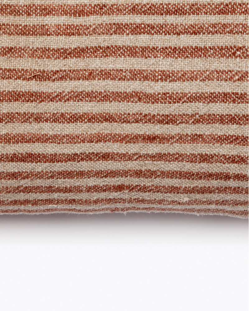 NOHAR cushion cover in linen 60 x 40 cm in natural colour with brown stripes