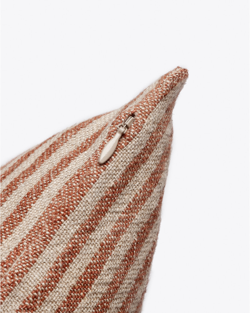 NOHAR cushion cover in linen 60 x 40 cm in natural colour with brown stripes