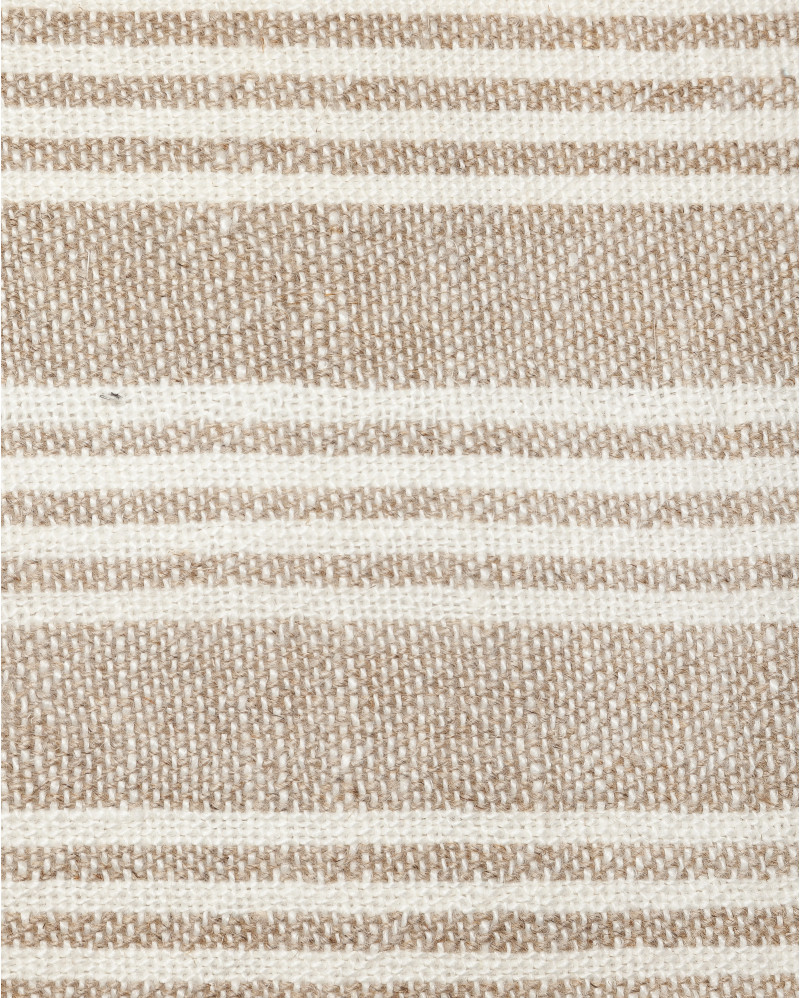 ZIP cushion cover in linen 60 x 60 cm in white colour with natural stripes