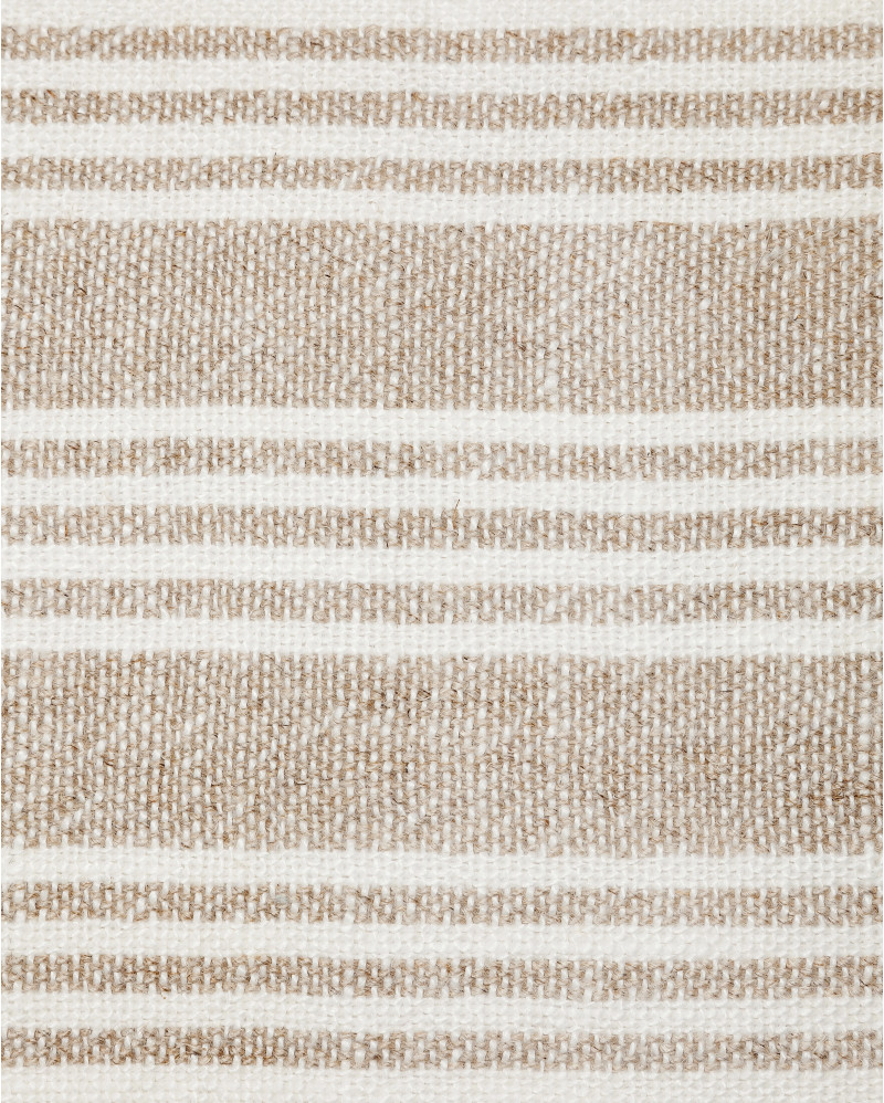 ZIP cushion cover in linen 60 x 40 cm in white colour with natural stripes