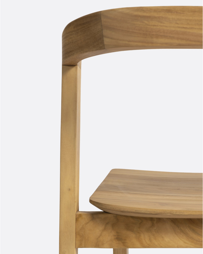 ARC chair without armrests in teak wood 52 x 53 x 76 cm in natural colour