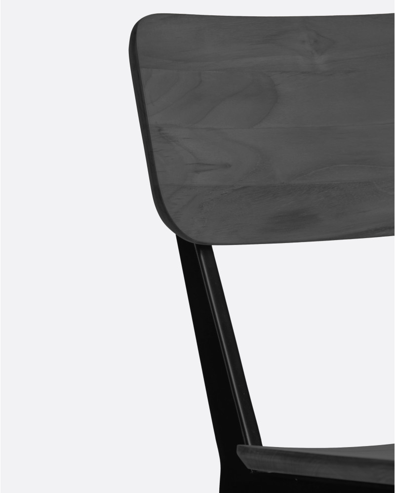 LIKU chair in teak wood and aluminium 44 x 55 x 80 cm in black colour