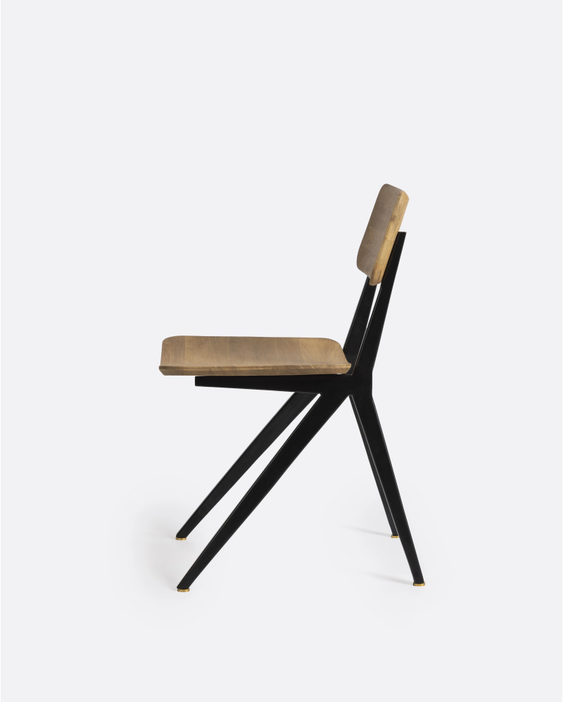 LIKU chair in teak wood and aluminium 44 x 55 x 80 cm in natural colour