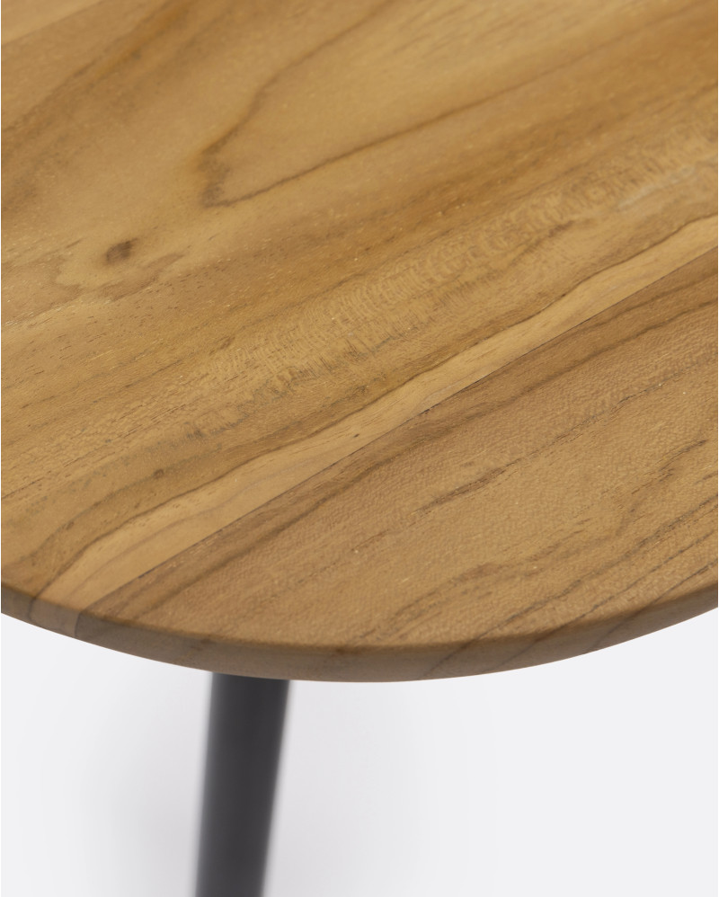 SEMUT high stool in recycled wood and iron 38 x 38 x 79 cm