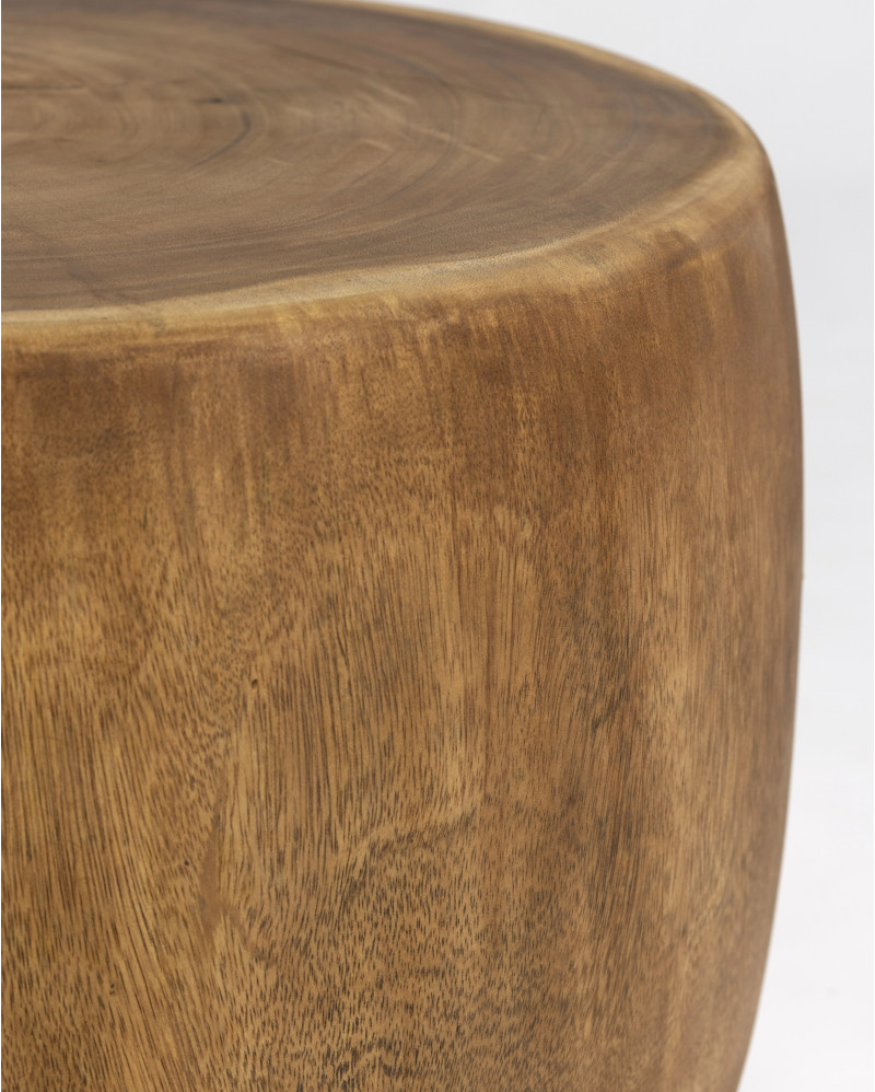 Mesa auxiliar OVAL de madera de suar Ø 60 x 38 cm de altura en color natural