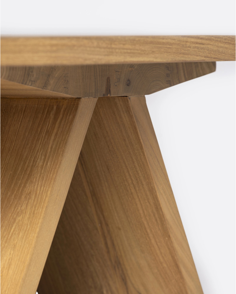 BATU side table in recycled teak wood 85 x 85 x 35 cm in natural colour