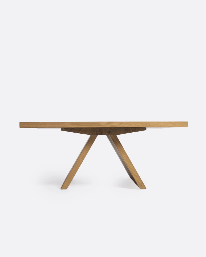 BATU side table in recycled teak wood 85 x 85 x 35 cm in natural colour