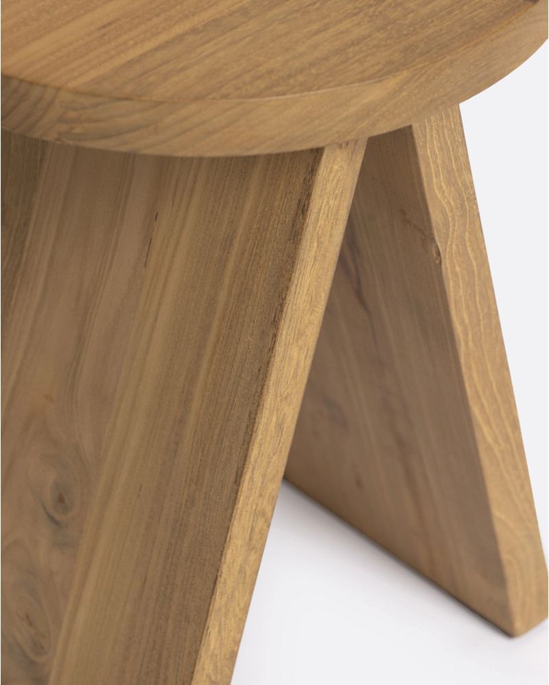 Table d'appoint BATU en bois de teck recyclé Ø 37 cm x 45 cm de hauter en couleur naturelle