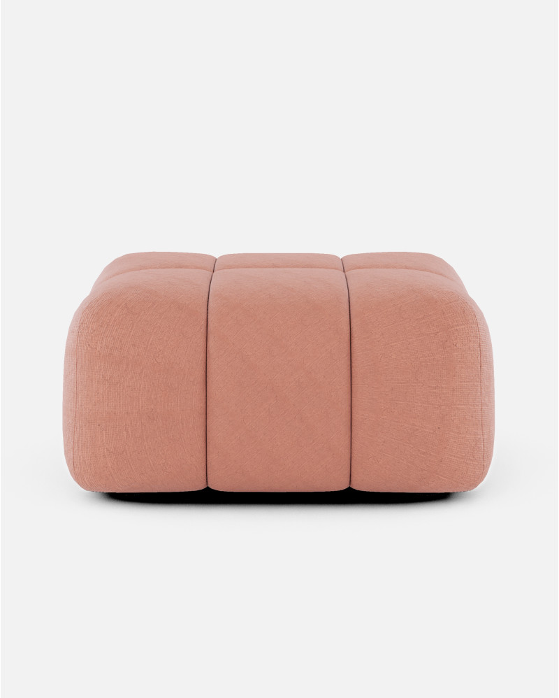 CHOPIN pouffe in recycled olefin 89 x 69 x 42 cm in terracotta colour