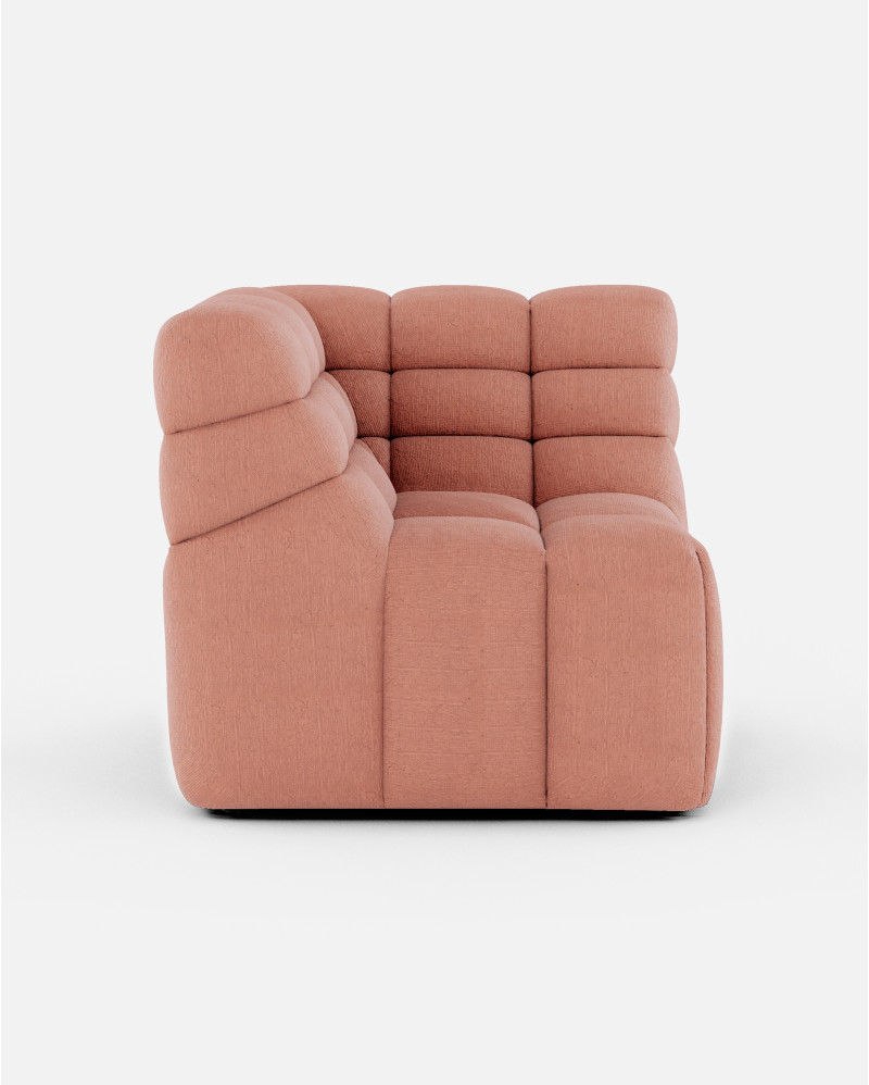 CHOPIN modular corner sofa in recycled olefin 93 x 93 x 78 cm in terracotta colour