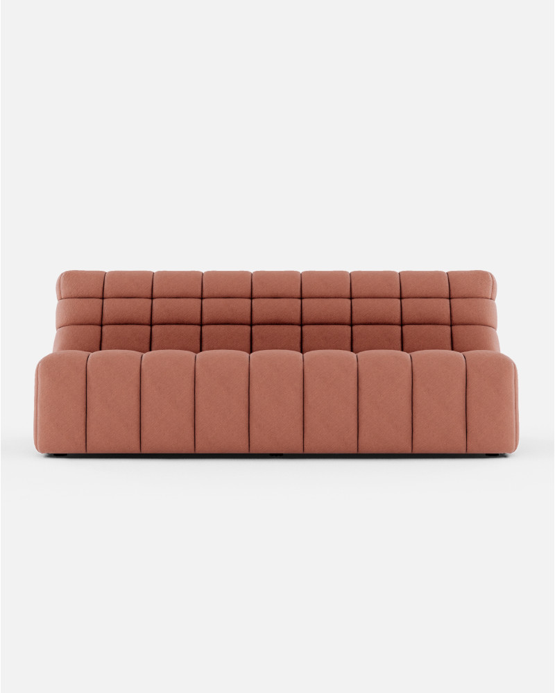 CHOPIN 4-seater modular sofa in recycled olefin 215 x 93 x 78 cm in terracotta colour