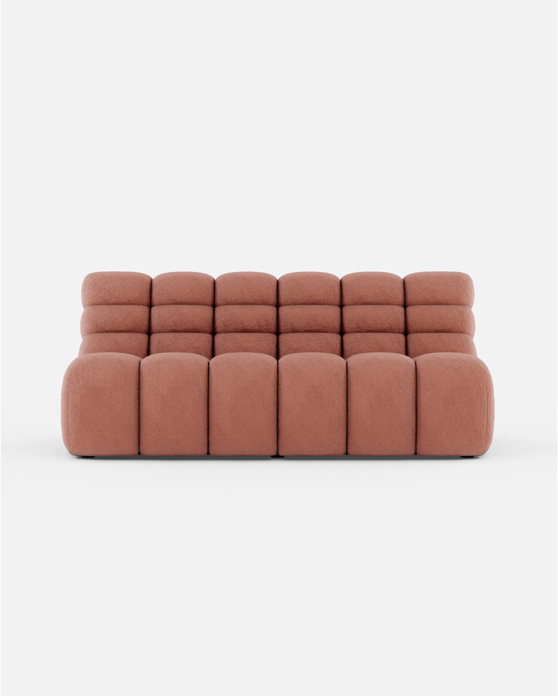 CHOPIN 2/3-seater modular sofa in recycled olefin 190 x 93 x 78 cm in colour terracotta