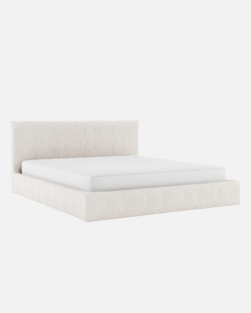 BEETHOVEN bed 170 x 220 x 120 cm with recycled olefin cover in white colour