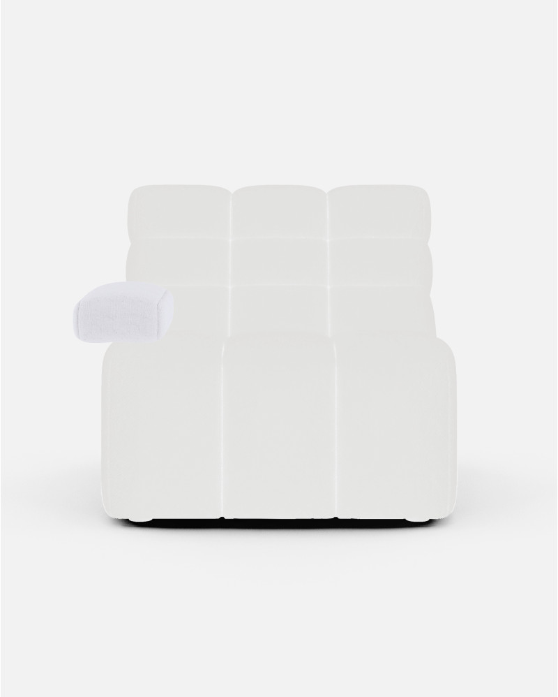 CHOPIN armrest in recycled olefin 24 x 37 cm in white colour